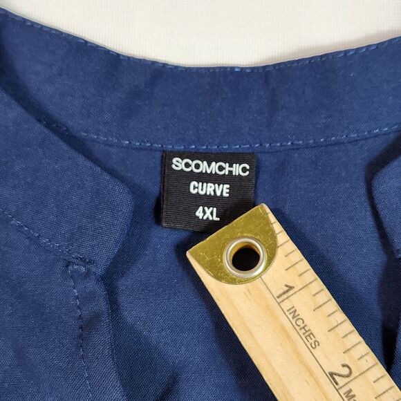 Dressy V Neck Long Sleeve Blouse Loose Fit Lightweight Womens Plus Size 4XL - Picture 8 of 8